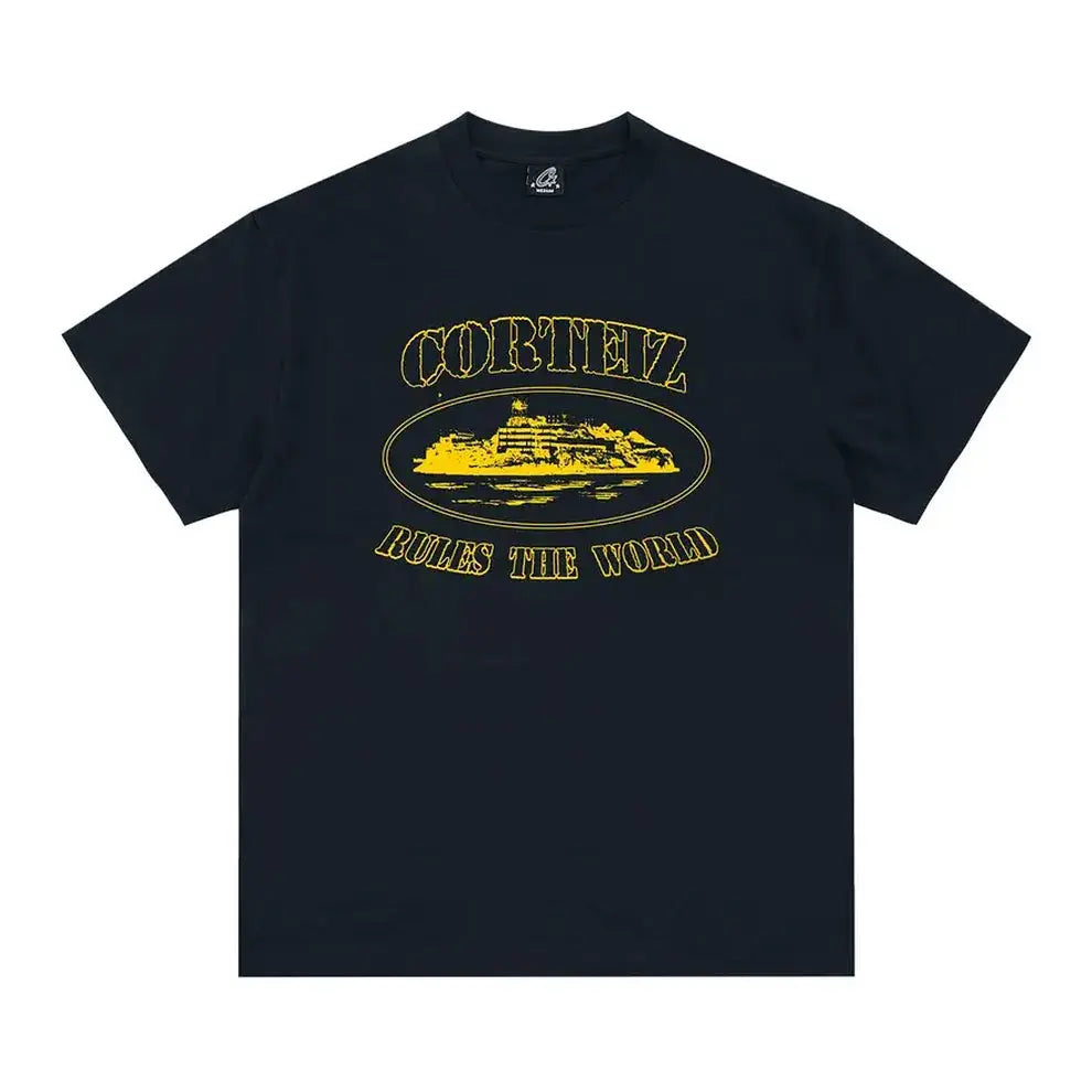 Corteiz OG Alcatraz Tee Black/Yellow Sneakable