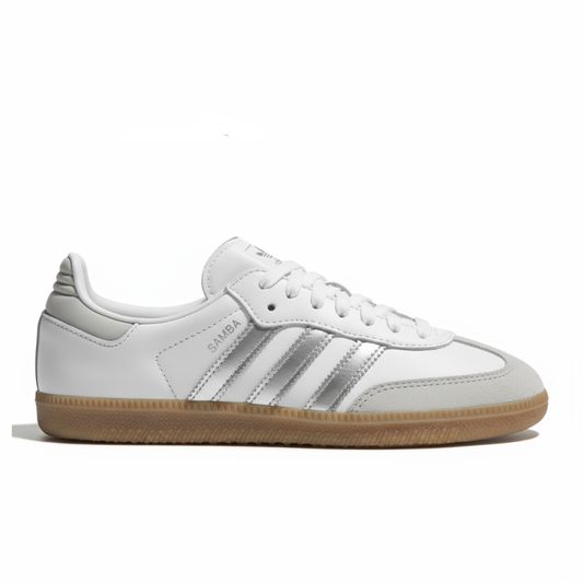 adidas Samba OG White Silver Metallic Grey (Women's) Sneakable